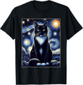 Tuxedo Cat Starry Night Van Gogh Painting Lover Shirt 55