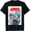 Shark Attack Movie Anniversary Poster Island Collage 2 Sided Shirt 26