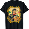 Our Lady of Perpetual Help Blessed Mother Mary Catholic Icon Shirt 175