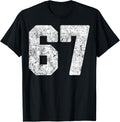 Distressed White Number 67 Jersey Player Uniform 67 Grunge 167