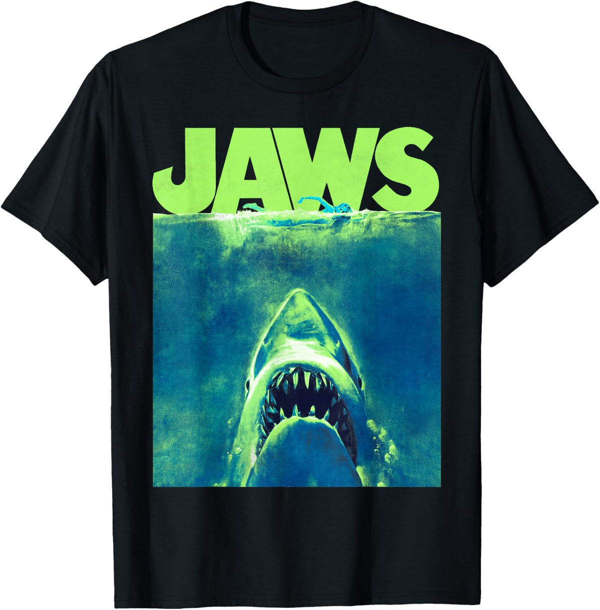 Shark Attack Surfacing Neon Poster Logo Shirt 56
