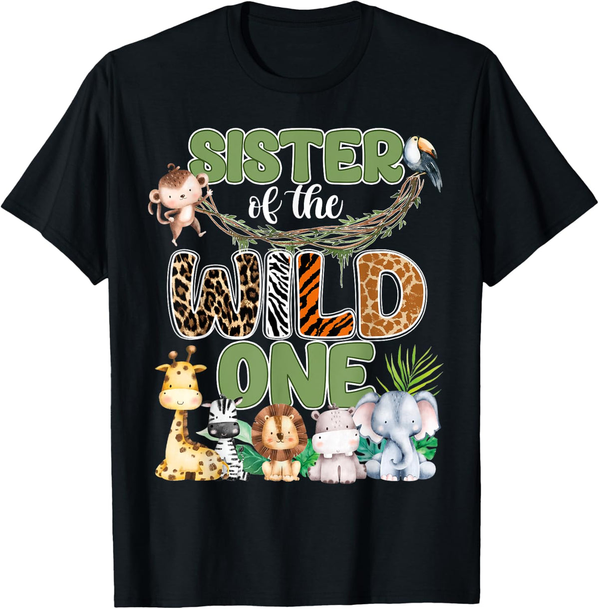 Wild One Sister 1st Birthday Safari Family Matching Shirt 4