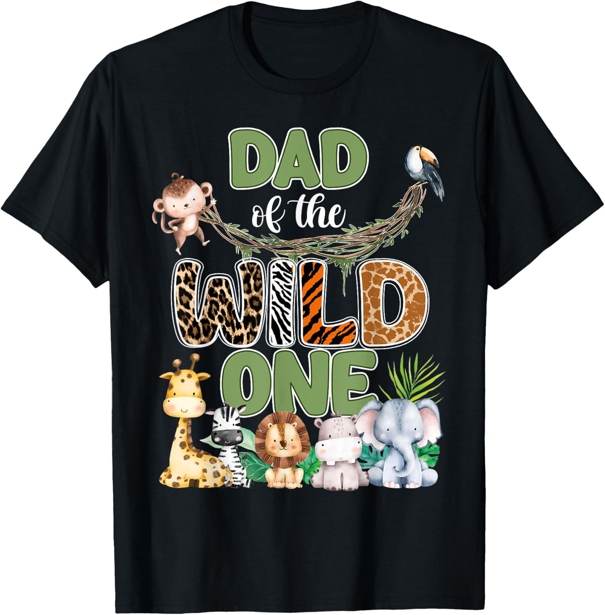 Wild One Dad 1st Birthday Safari Family Matching Shirt 941
