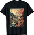 Vintage Cherry Blossom Woodblock Japanese Graphical Wonder Apparel Minimal Style