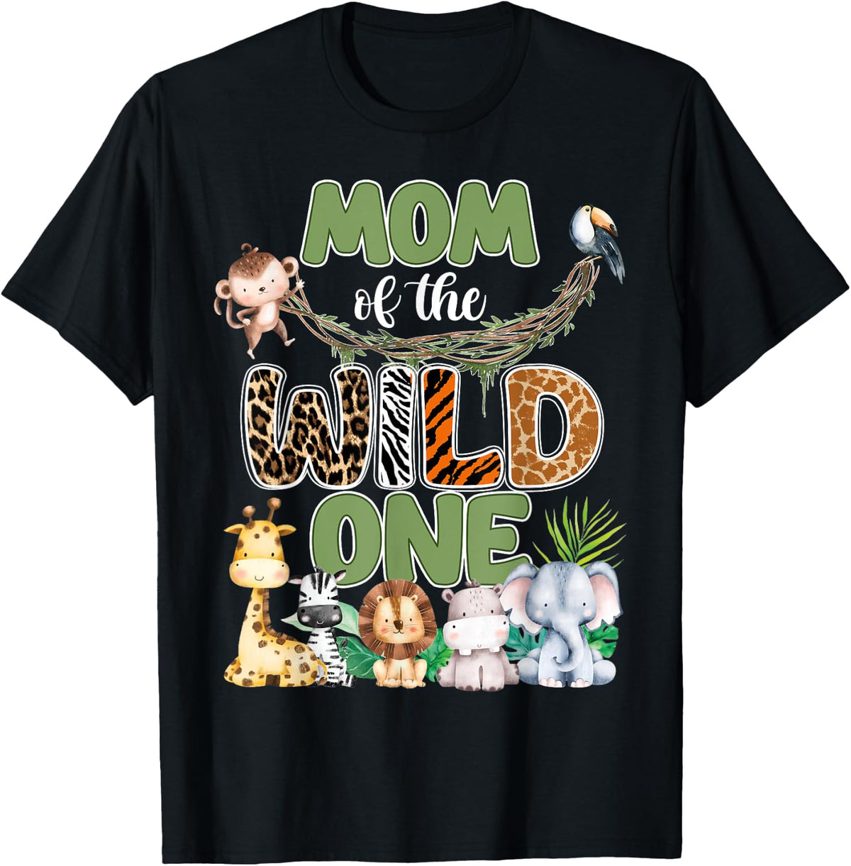 Wild One Mom 1st Birthday Safari Family Matching Shirt 7