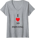 Womens I Love 3d Printing Printer Gifts For Creators V Neck Apparel Premium Print