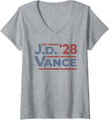 Womens Vance 2028 JD President Election Campaign Retro V Neck