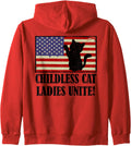Childless Cat Lady Flag Tee Shirt Ladies Unite Zip Hoodie