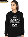 Queens Are Born In May Girl's Black Hoodie