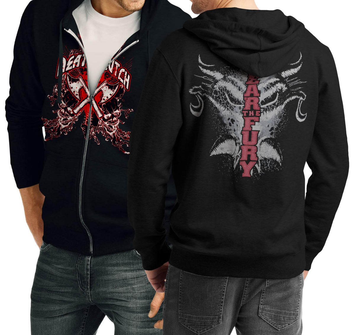 Fear The Fury Black Zipper Hoodie
