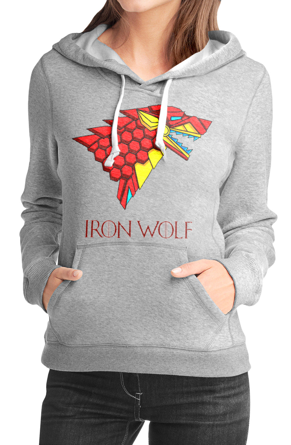 Iron Wolf Grey Girls Hoodie