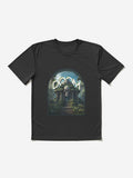 Temple Hall of Mysterious Adventure Design Dark Fantasy Exploration Art Active T Shirt Minimal Style