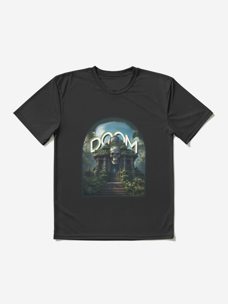 Temple Hall of Mysterious Adventure Design Dark Fantasy Exploration Art Active T Shirt Minimal Style