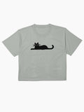 Black Cat Boxy T-Shirt