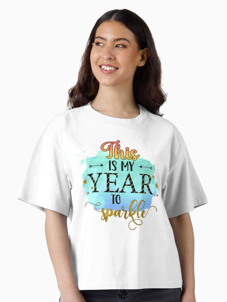 This is My Year to Sparkle- Happy New Year Gifts Boxy T-Shirt | Premium Unisex T-Shirt, Trending Graphic Tee