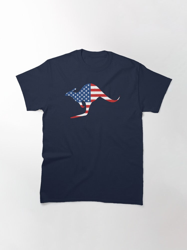 Kangaroo American Flag Classic T-Shirt