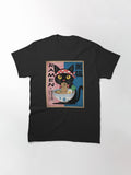 Vintage Cat Ramen Anime Japanese Lifestyle Graphic Tees Kawaii for Men Women Kids Classic T-Shirt