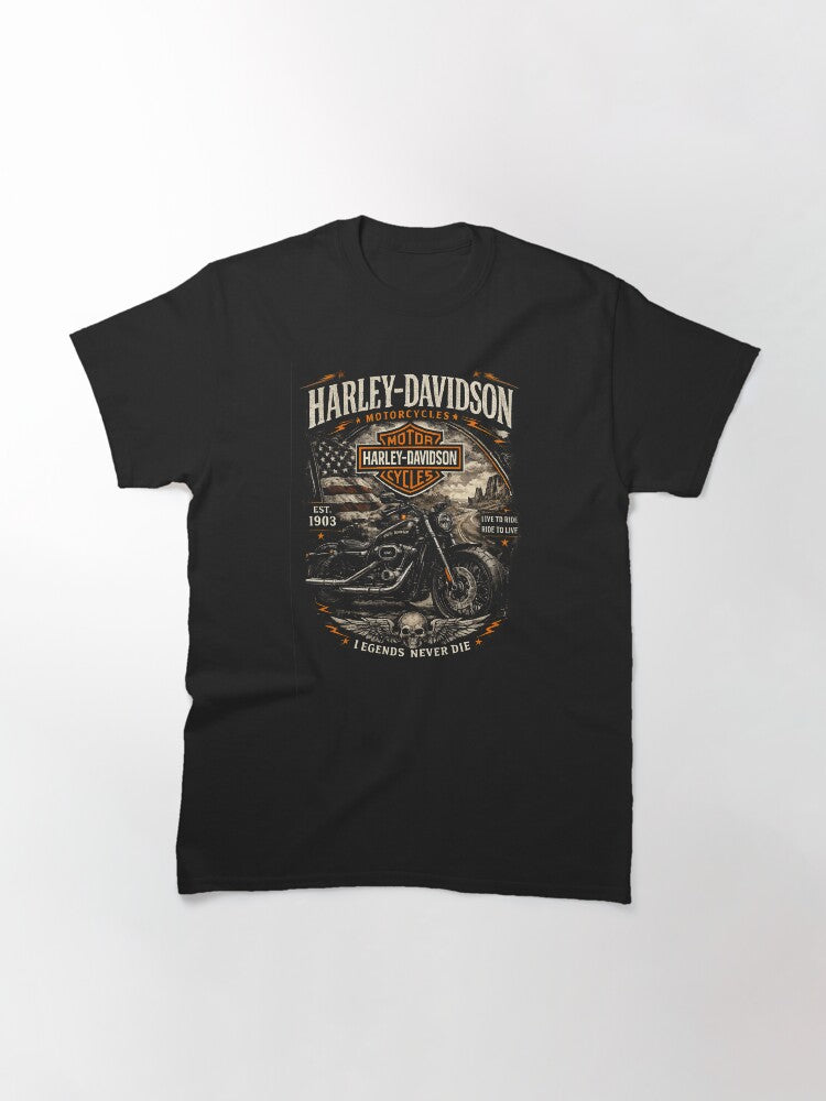 Harley Built for Freedom Live to Ride -- Legends Never Die Classic T-Shirt