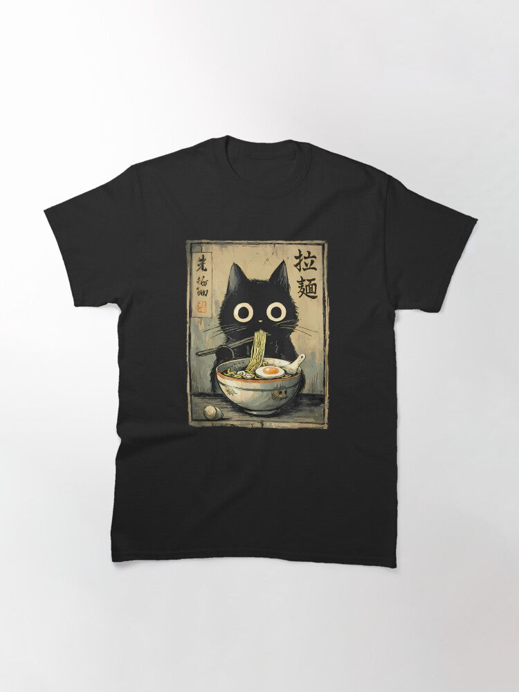Kawaii Ramen Cat Retro Japanese Noodles Artwork Classic T-Shirt
