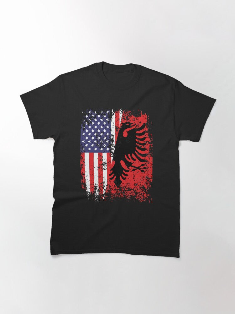 Albanian American Flag Outfit Patriotic USA Albania Classic T-Shirt