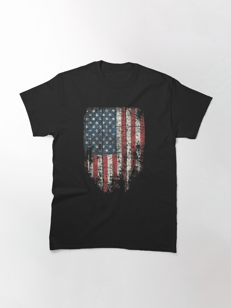 Distressed Usa Flag Women Men, Patriotic American Classic T-Shirt