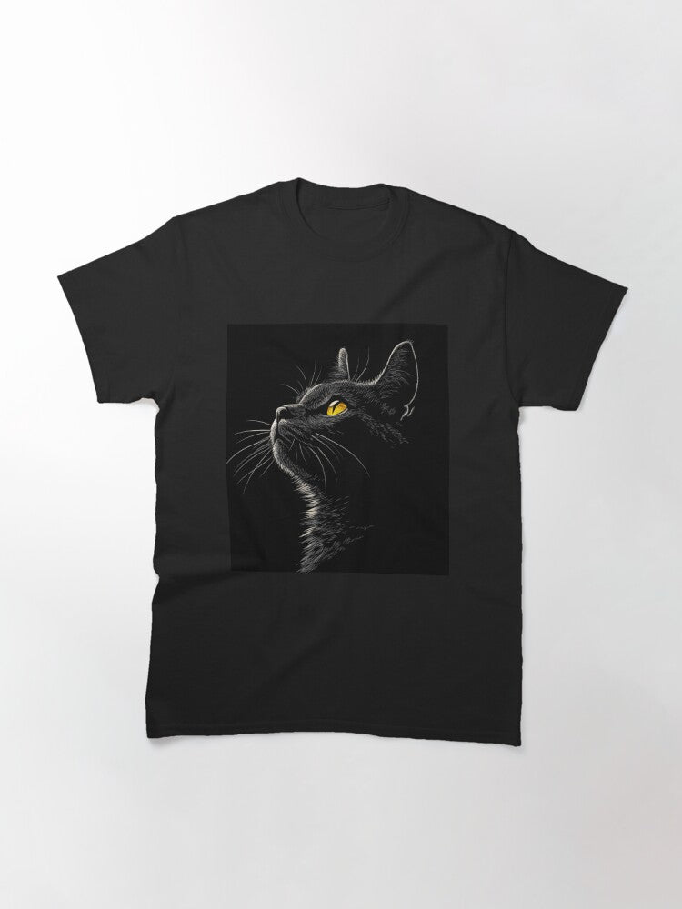 Black Cat Silhouette Yellow Eyes Classic T-Shirt