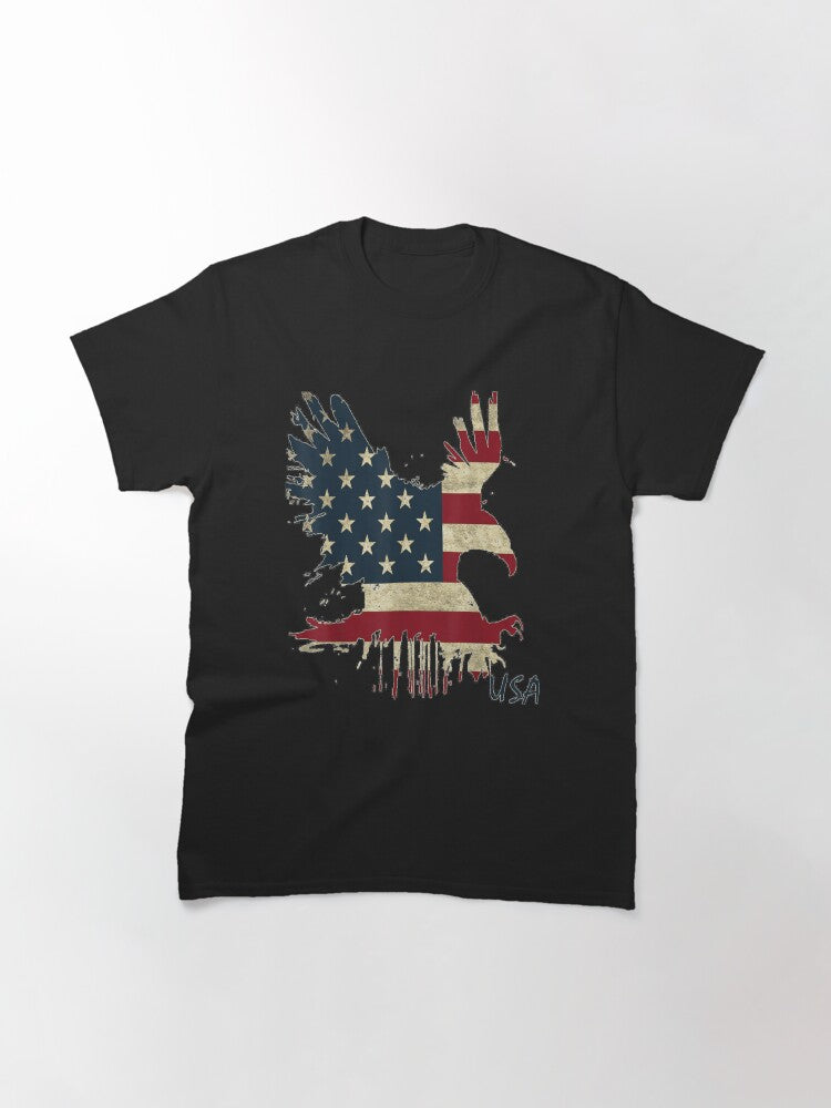Bald Eagle Fly USA Flag Classic T-Shirt