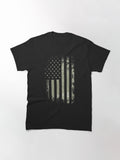 American Flag Camouflage Scratched Classic T-Shirt
