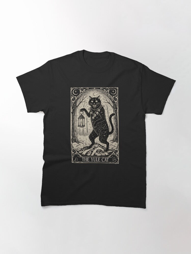 Retro Vintage the Yule Cat Tarot Card Dark Christmas Holiday Classic T-Shirt