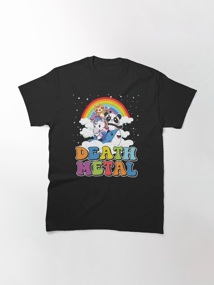 Funny Death Metal Animals Cute Unicorn Rainbow Classic T-Shirt