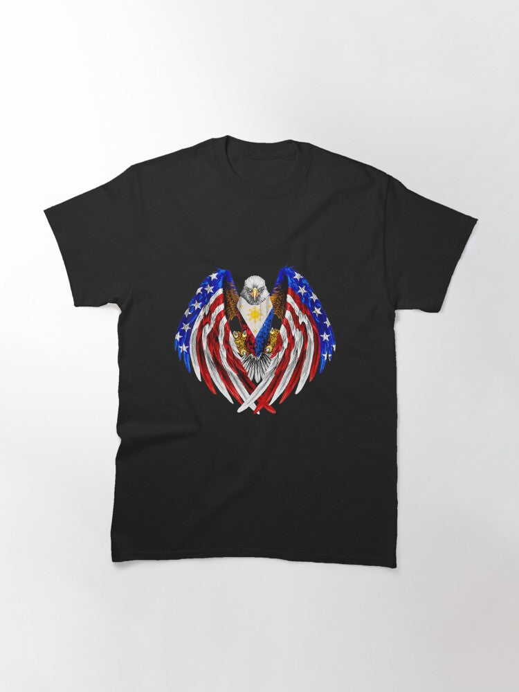 Filipino American Philippines Usa Flag Eagle 4th of July Us Classic T-Shirt