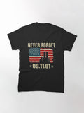 Never Forget 09-11-01, Vintage Flag, American Love, Patriot, Patriotic, Twin Tower, Usa 9 11, 911 Memorial T-Shirt