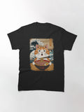 Ramen Cat Ukiyo-E Graphic Art Japanese Tees Kawaii Anime Gifts Classic T-Shirt