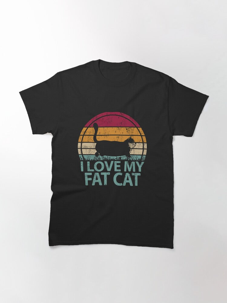 I Love my Fat Cat Vintage Retro Decals Classic T-Shirt