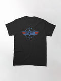 Top Gun Classic Vintage Blue & Red Movie Stars Logo T-Shirt
