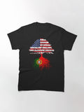 Portuguese Roots, American, Portugal Grown, USA Flag, Design Art Gift Men Women Youth Family Classic T-Shirt