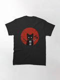 Ninja Cat, Samurai Shirt, Japanese Text, Classic T-Shirt