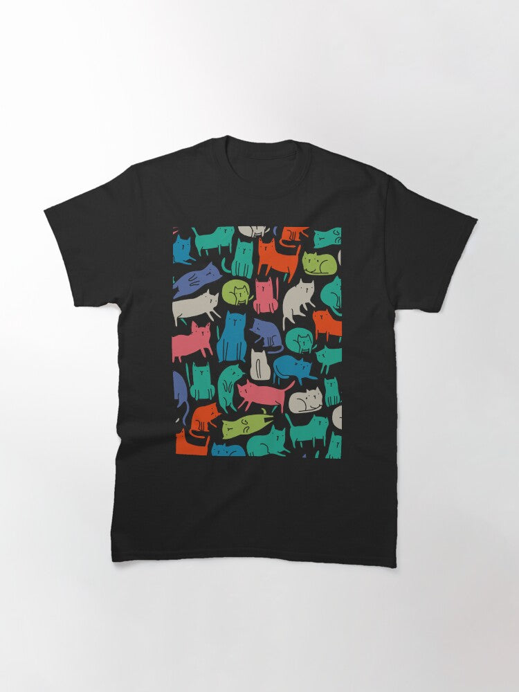 Cool Cats. Funny Cute Colorful Pet Design. Classic T-Shirt