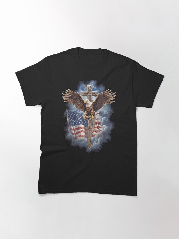 Eagle Flag and the Cross: Wings of Freedom, Heart of Faith Classic T-Shirt