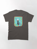 Mid Century Modern Atomic Style Black Cat Outer Space Rainbow Original Art Illustration Classic T-Shirt