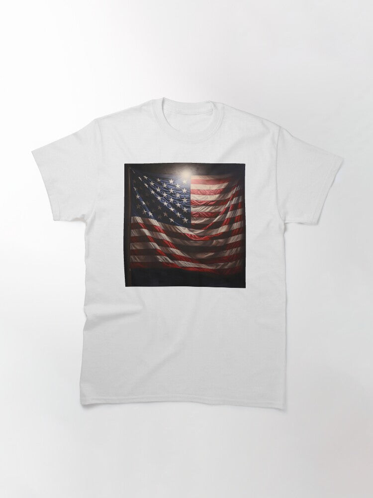 Patriotic American Flag Digital Print Classic T-Shirt