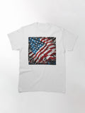 Pop Art Patriotic American Flag Digital Print Classic T-Shirt 7
