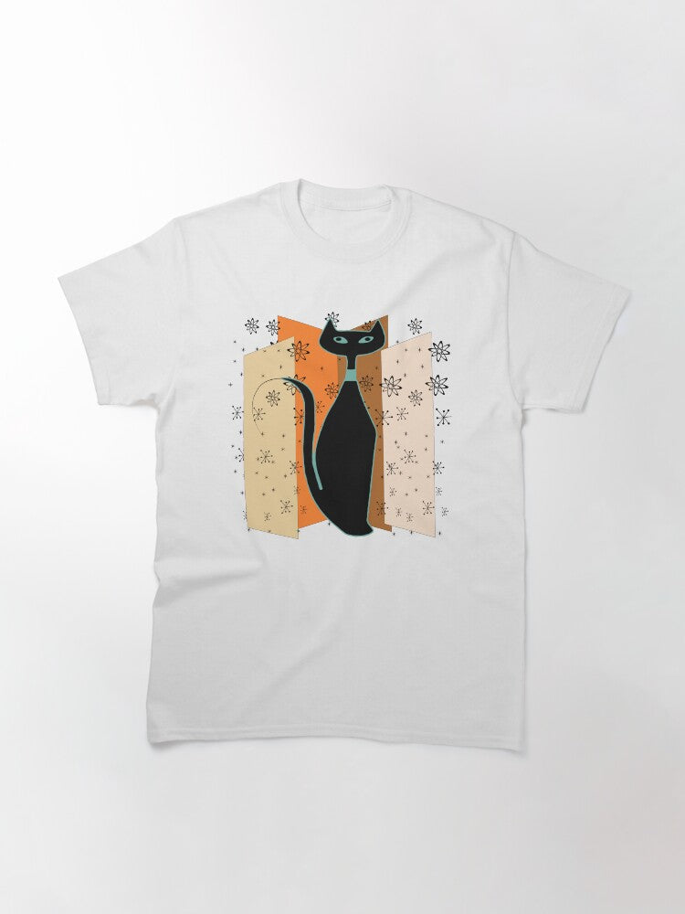 Atomic Kitty Surrounded by Flying Starbursts Classic T-Shirt