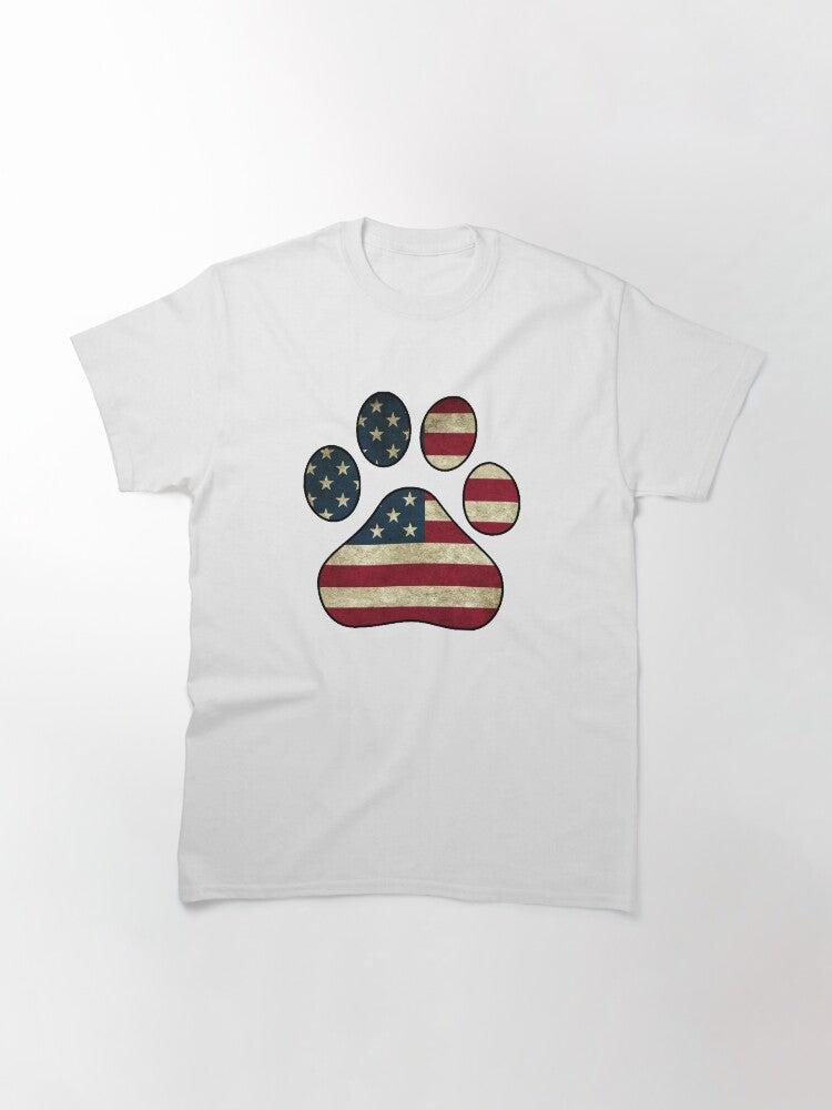 American Flag Paw Classic T-Shirt