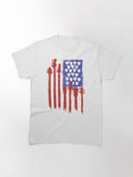 American Flag with Guitars and Guitar Picks Classic T-Shirt