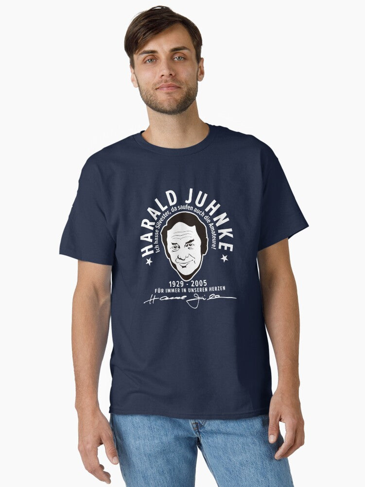 Harald Juhnke Portrait Logo - I hate New Year s Eve Quote Design Classic T-Shirt | Premium Unisex T-Shirt, Trending Graphic Tee