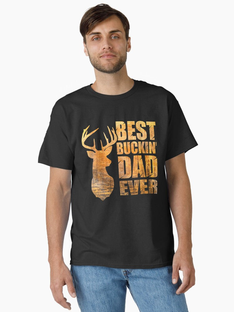 Best Buckin' Dad Ever - Mix Colors Yellow Tone. T-Shirt