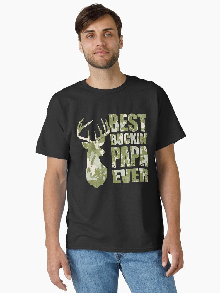 Best Buckin' Papa Ever - Camo T-Shirt