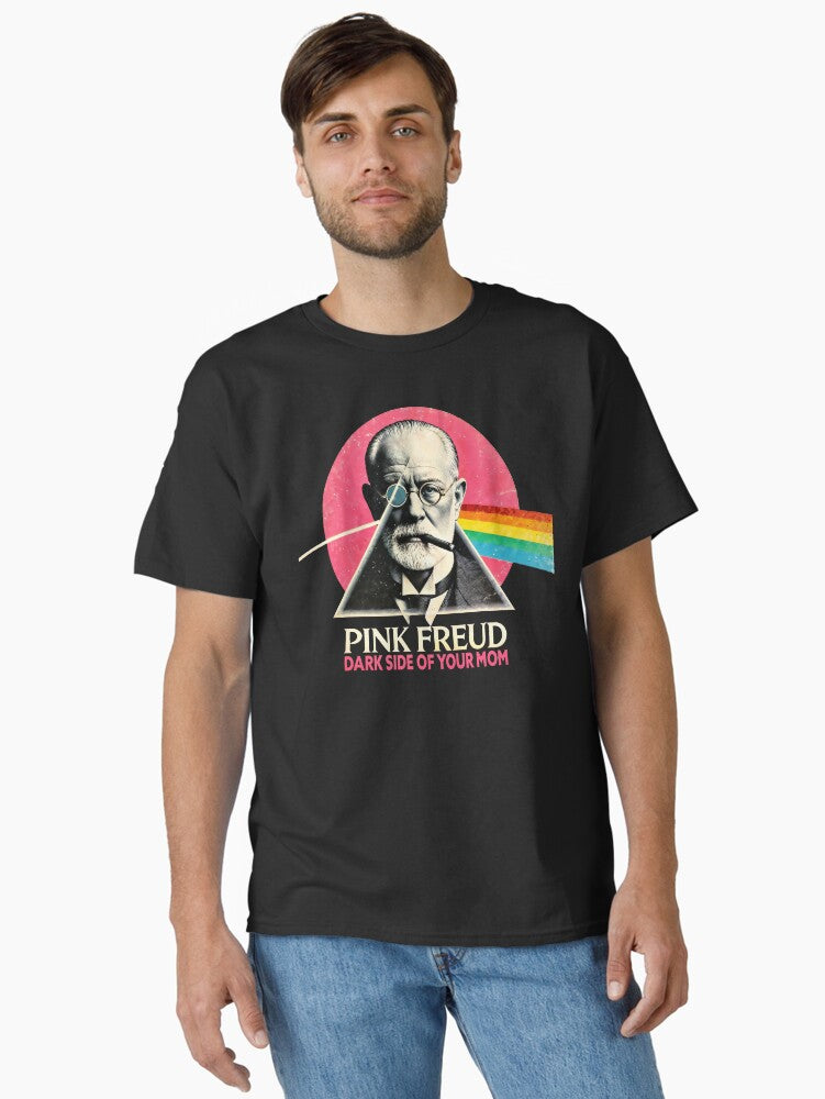 Pink Freud The Dark Side of Your Mom Funny Psychology Parody Classic T-Shirt | Graphic T-Shirt for Unisex