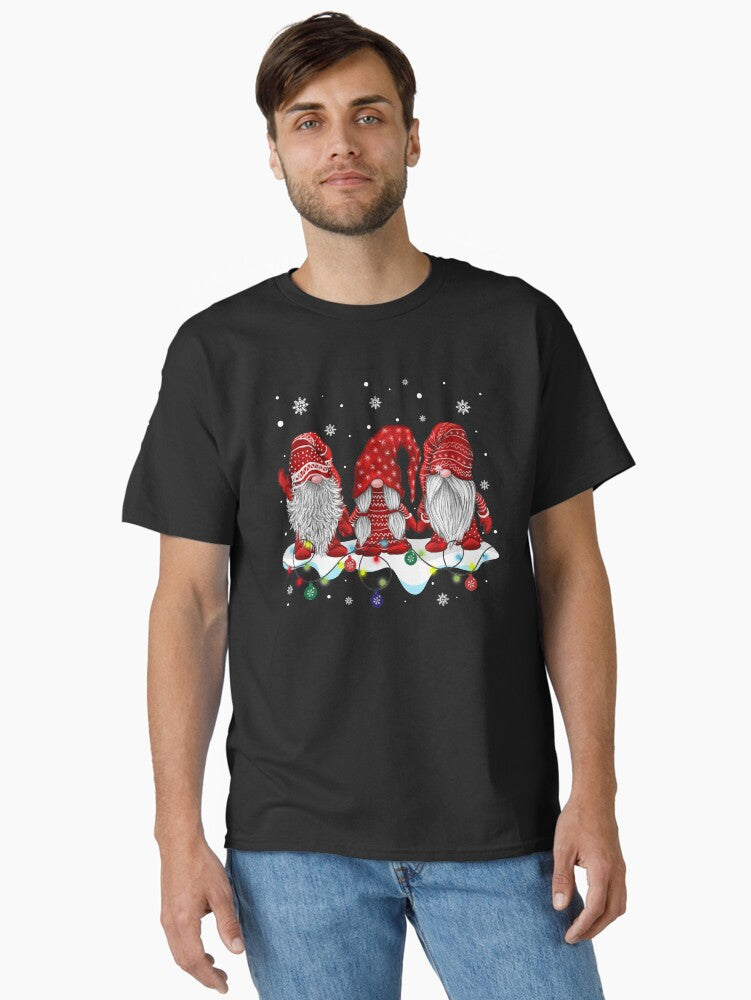 Hanging With Red Gnomies Santa Christmas Gnome Themed Shirts Matching Family Friends Pajamas Xmas T Shirt Classic T-Shirt | Graphic T-Shirt for Unisex